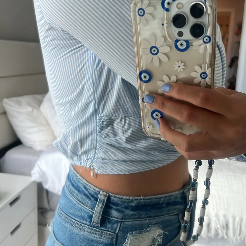 Stradivarius cropped stripped shirt - Picture 4 of 5